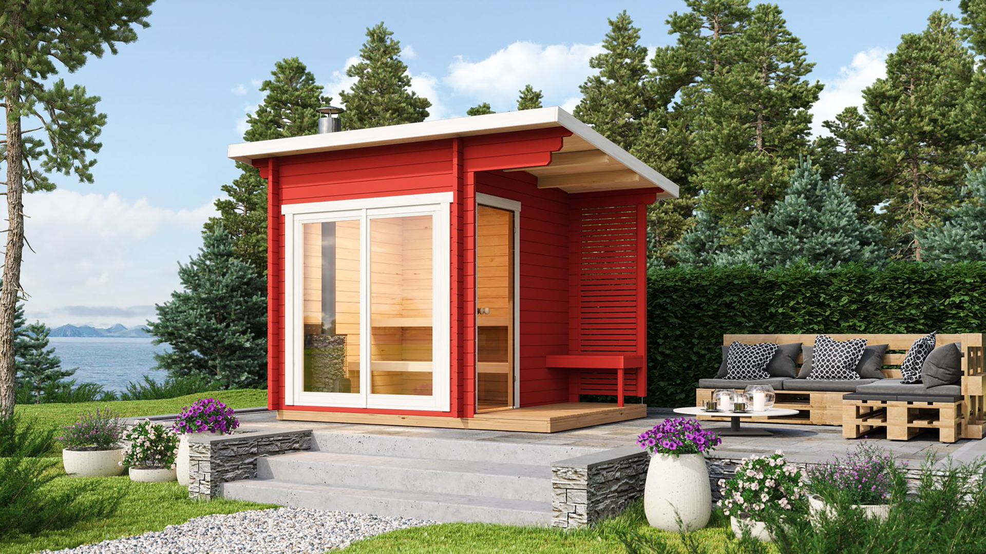 Saunahuis Tampere XS - 40 mm onbehandeld