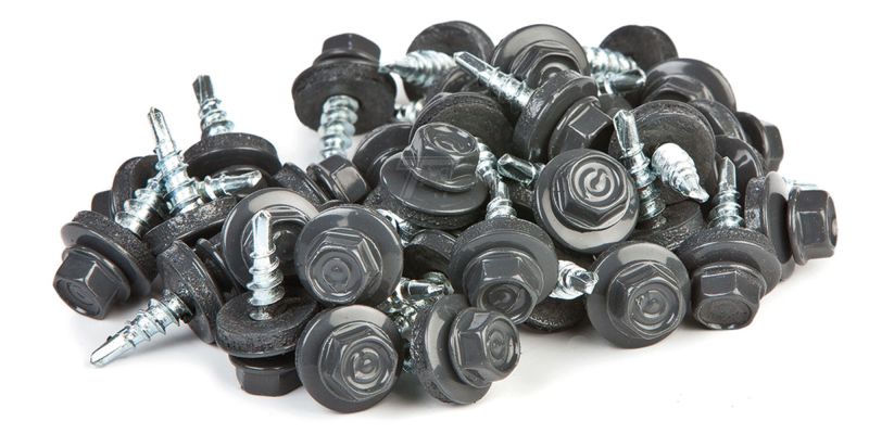 Zelfborende schroeven antraciet met EPDM afdichting 20mm, doos a 40 stuks