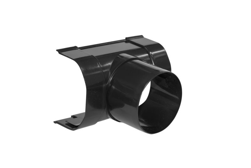 Dakgoot uitloopstuk, kunststof zwart 65 mm