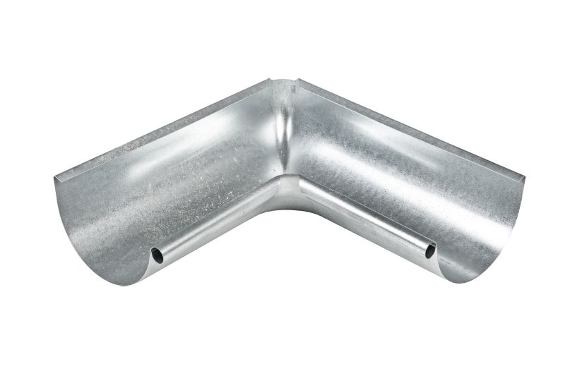 Dakgoot binnenhoek, verzinkt 125 mm, 90 graden