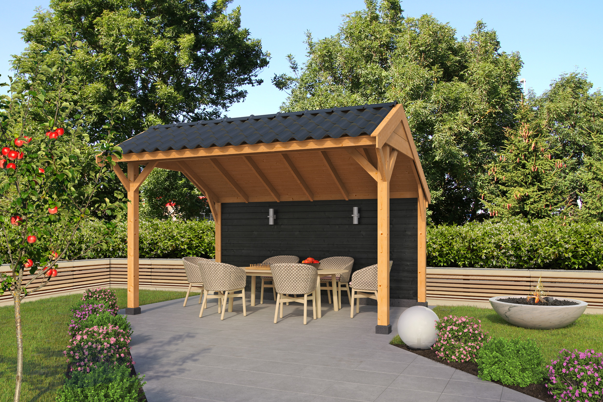 Kapschuur Economy basispakket Red Class Wood 400 x 300 cm