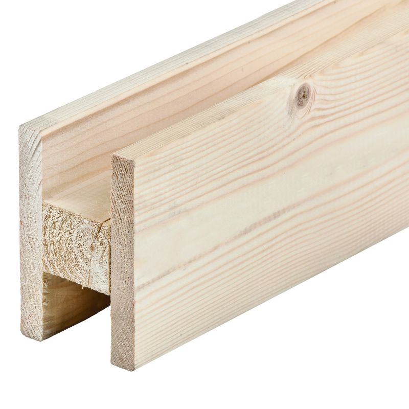 H/U Profiel, onbehandeld Vuren, 28/34 mm, 220 cm
