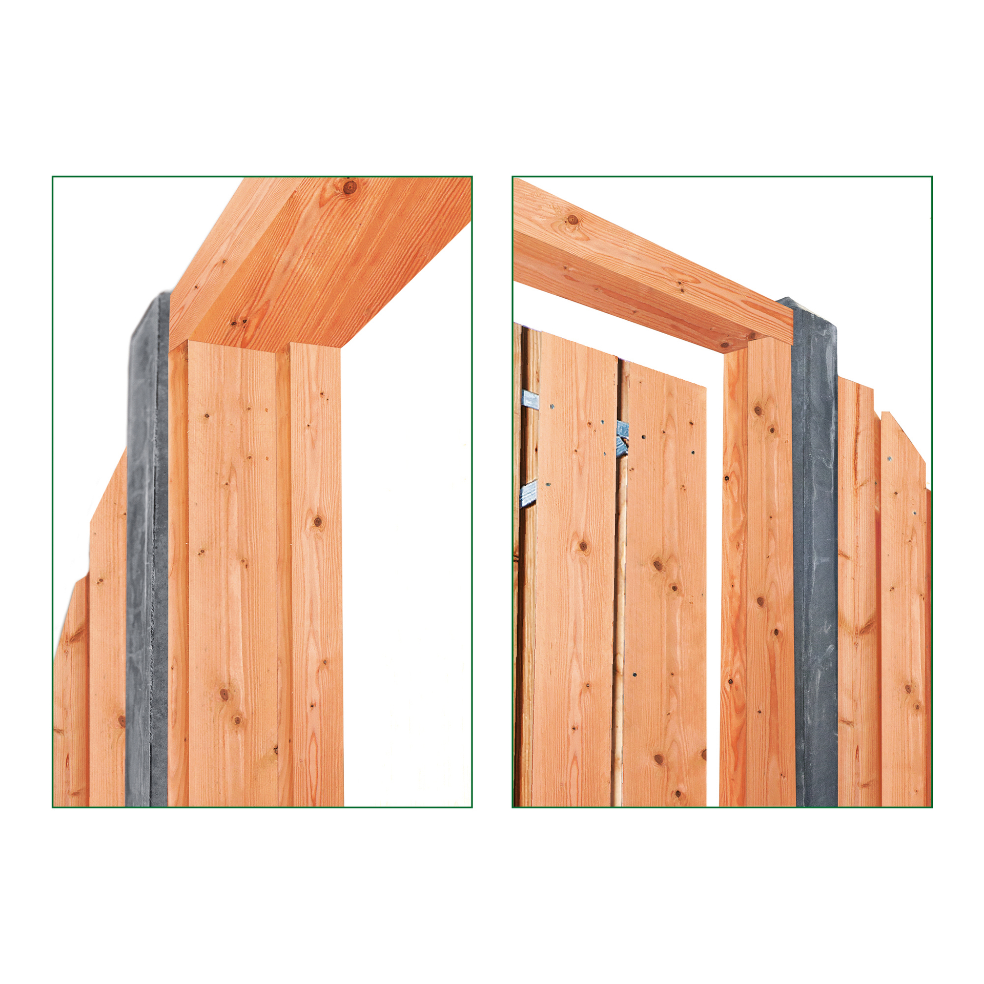 Tuinpoortkozijn + aanslagligger red class wood