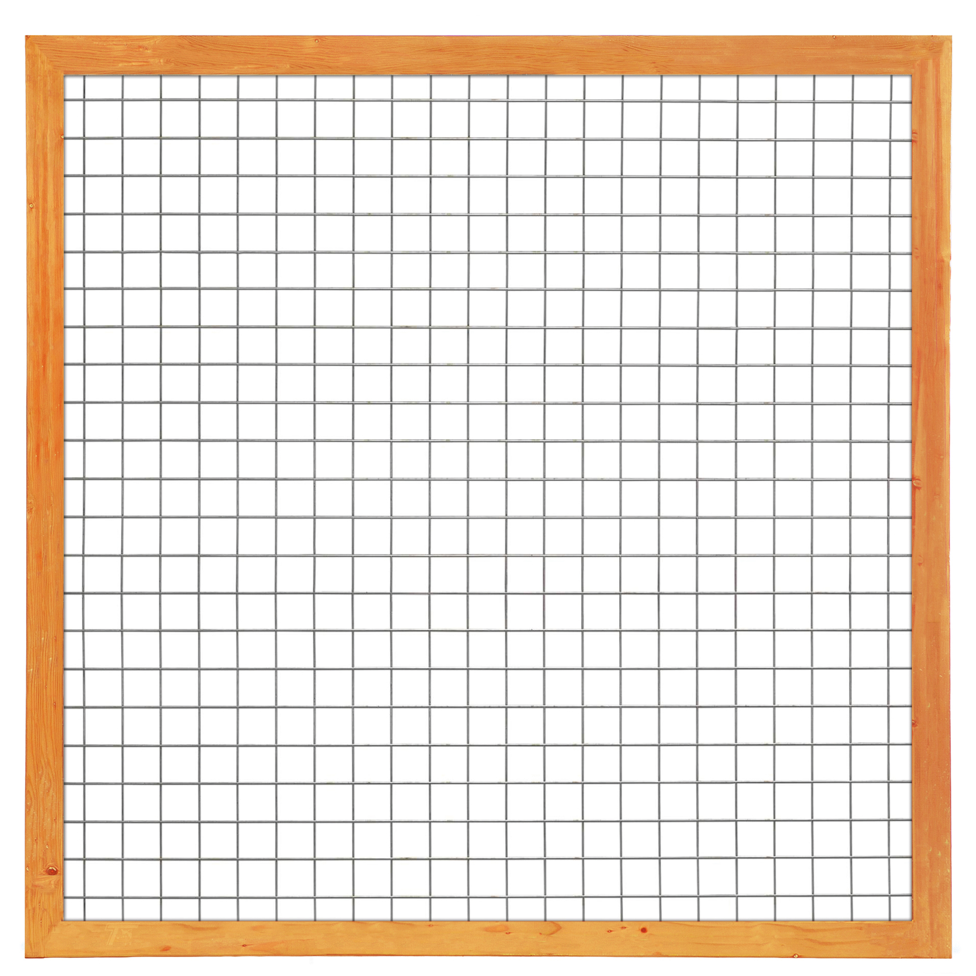 Gaaselement vuurverzinkt 180 x 180 cm met Red Class Wood kader 4,5 x 7,0  cm