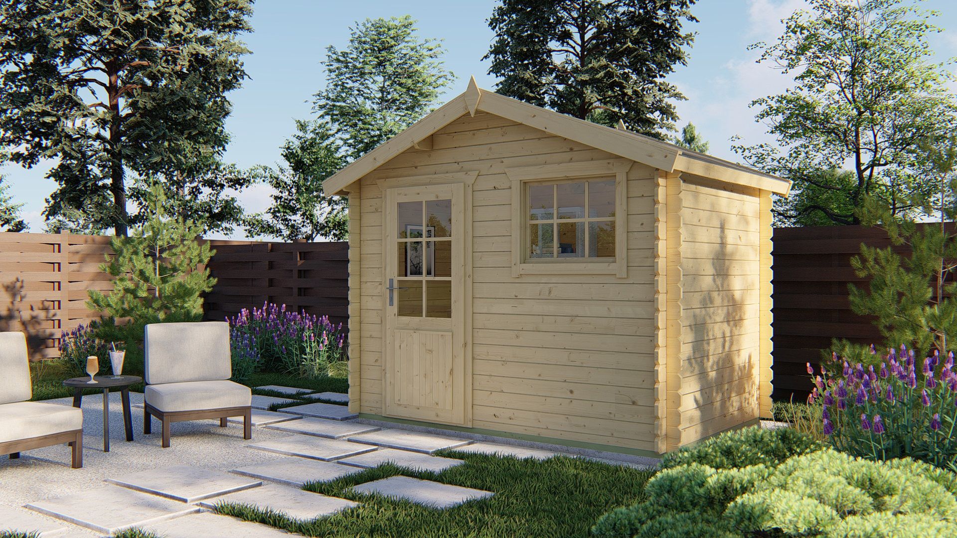 Blokhut Sten onbehandeld