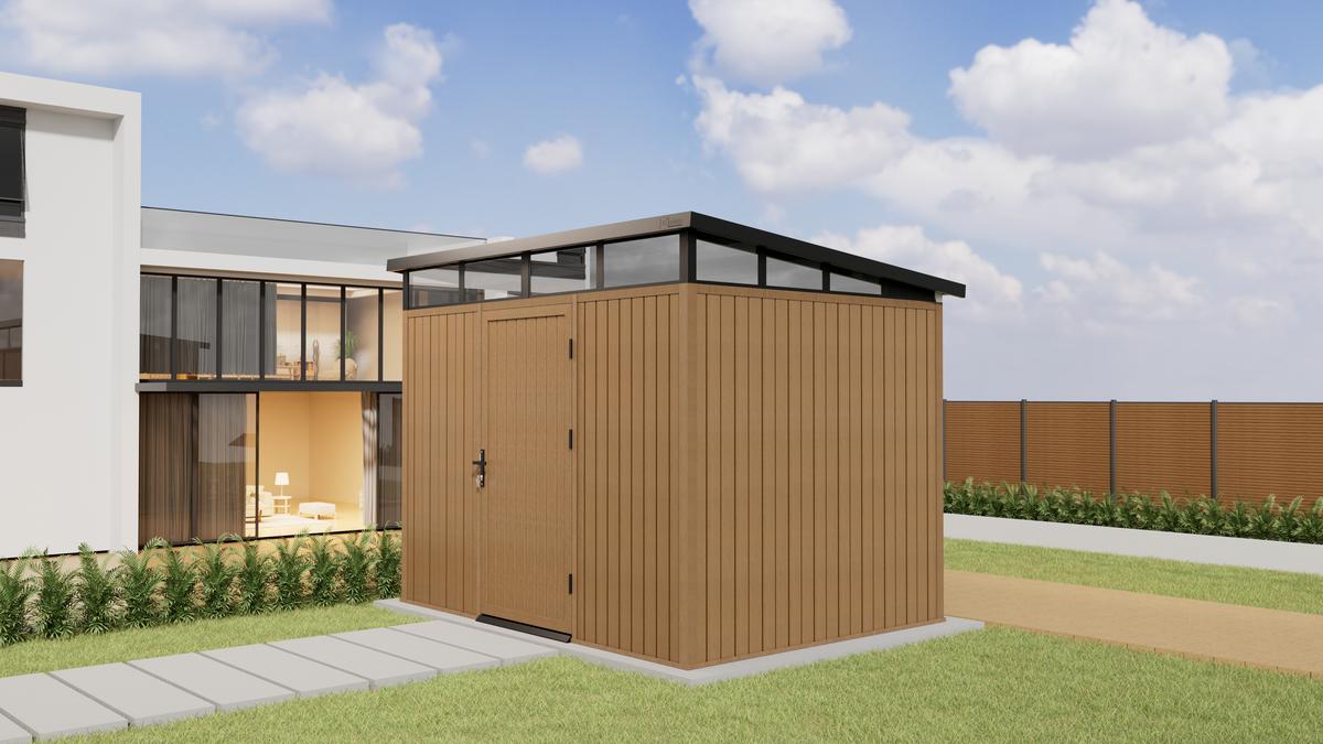 NewTechWood berging met enkele deur 283 x 210 cm Teak