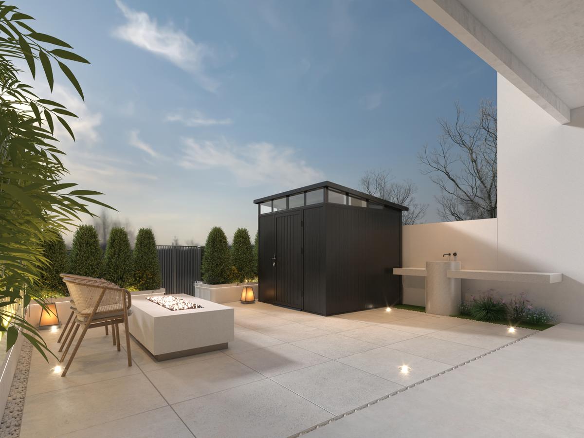 NewTechWood berging met enkele deur 222 x 210 cm Ebony zwart