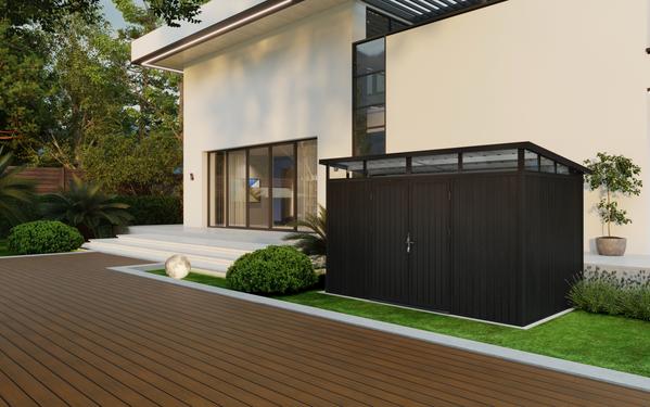 NewTechWood berging met dubbele deur 344 x 210 cm Ebony zwart