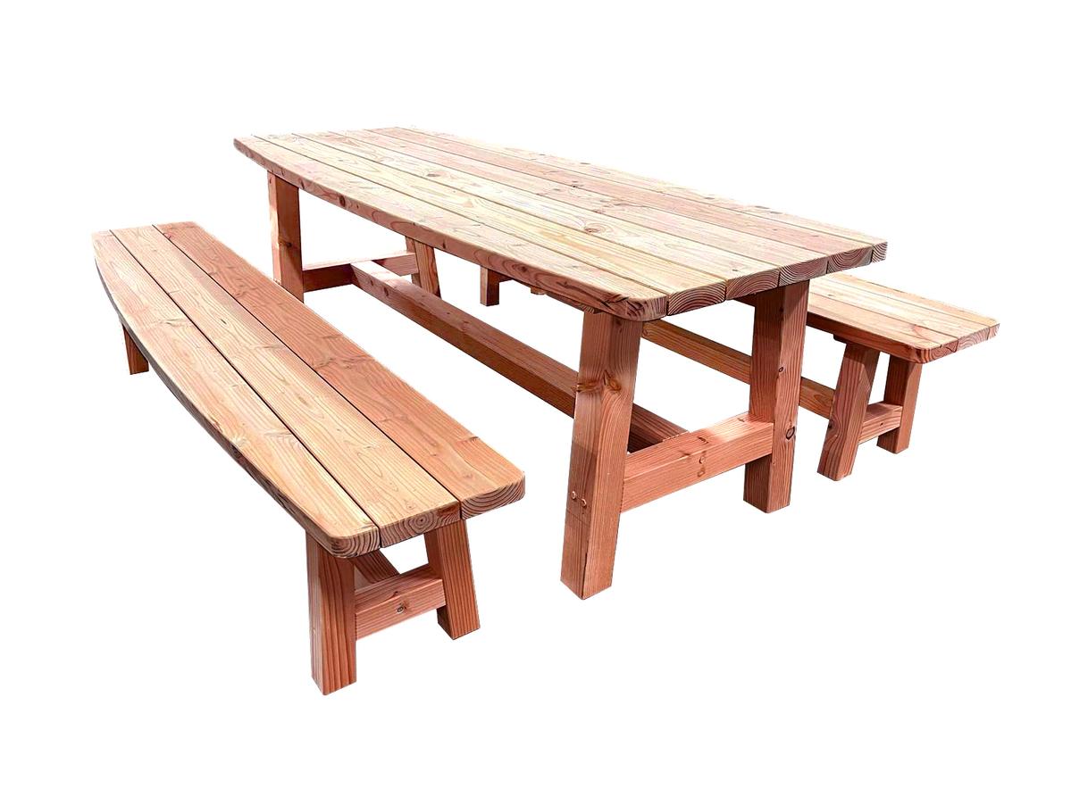 Douglas tafel Curved 240 cm onbehandeld