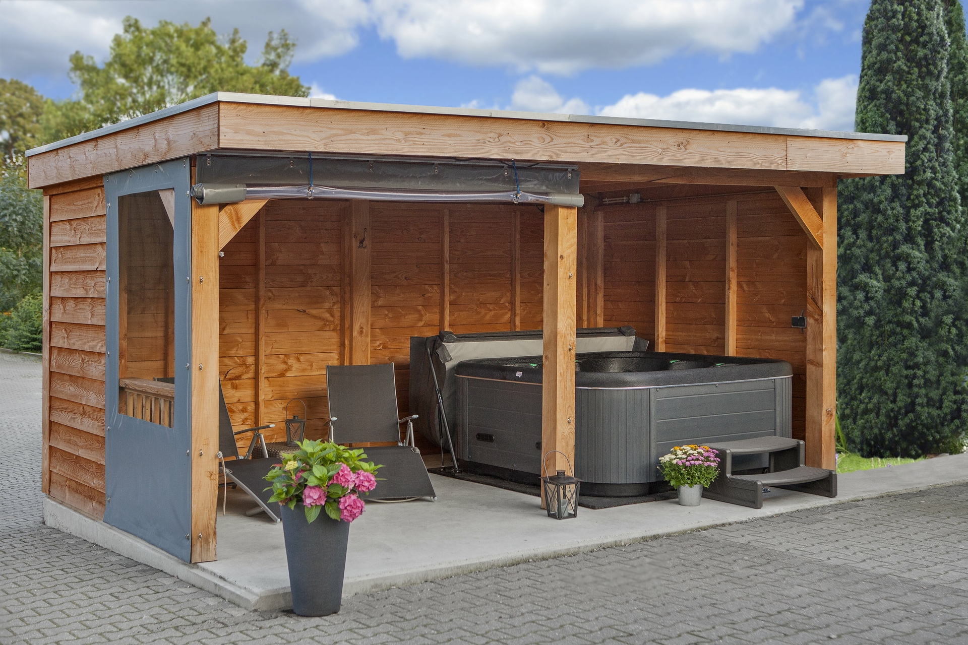Overkapping Dalfsen Douglas 600 x 400 cm &ndash; Blanke wanden