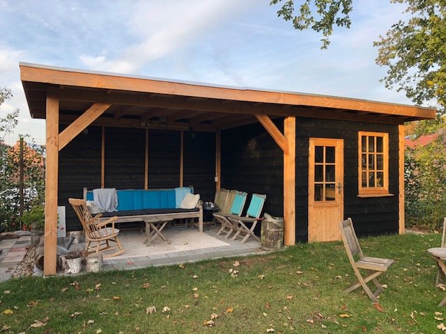Overkapping Holten Douglas 740 x 350 cm - Zwarte wanden