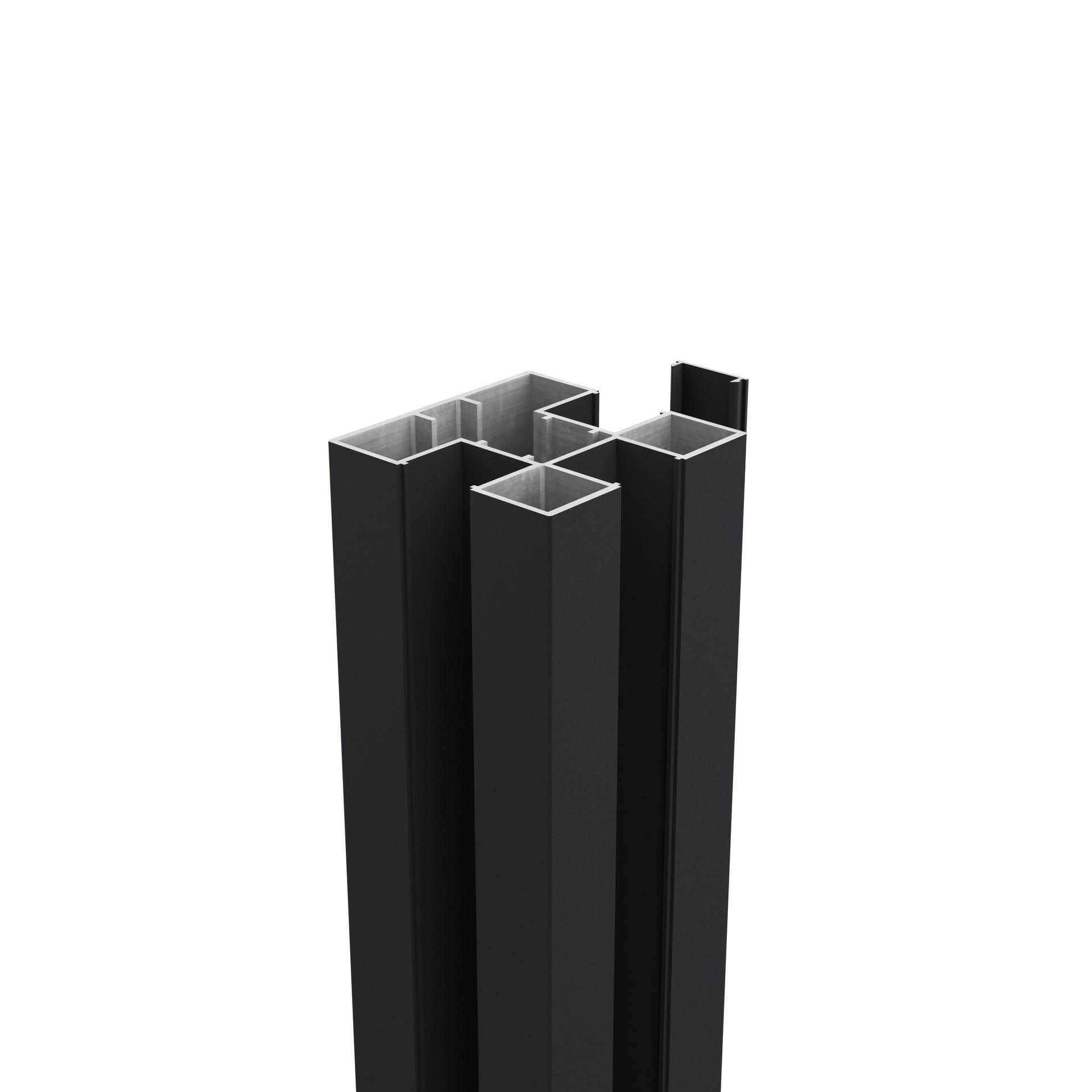 Paal-set tbv schermhoogte 195 cm, lengte 300 cm, zwart