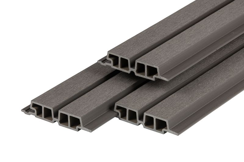 PuraTech 55 composiet dubbel profiel 3,3 x 17 x 290 cm dark grey fijne houtnerf