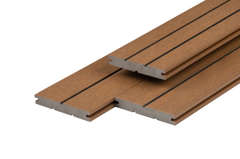 PuraDock massieve composiet vlonderplank teak 2,2 x 14,6 x 290 cm