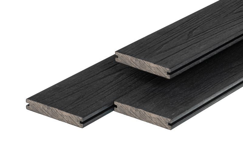 PuraShield massieve composiet vlonderplank ebony black 2,3 x 13,8 x 500 cm