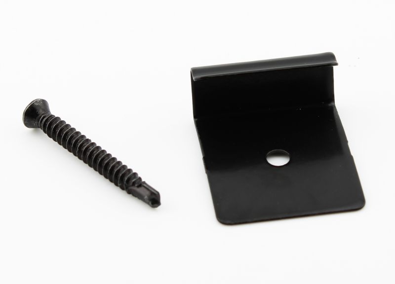 PuraFix vlonderplank beginclip RVS zwart voor blinde bevestiging 50 stuks