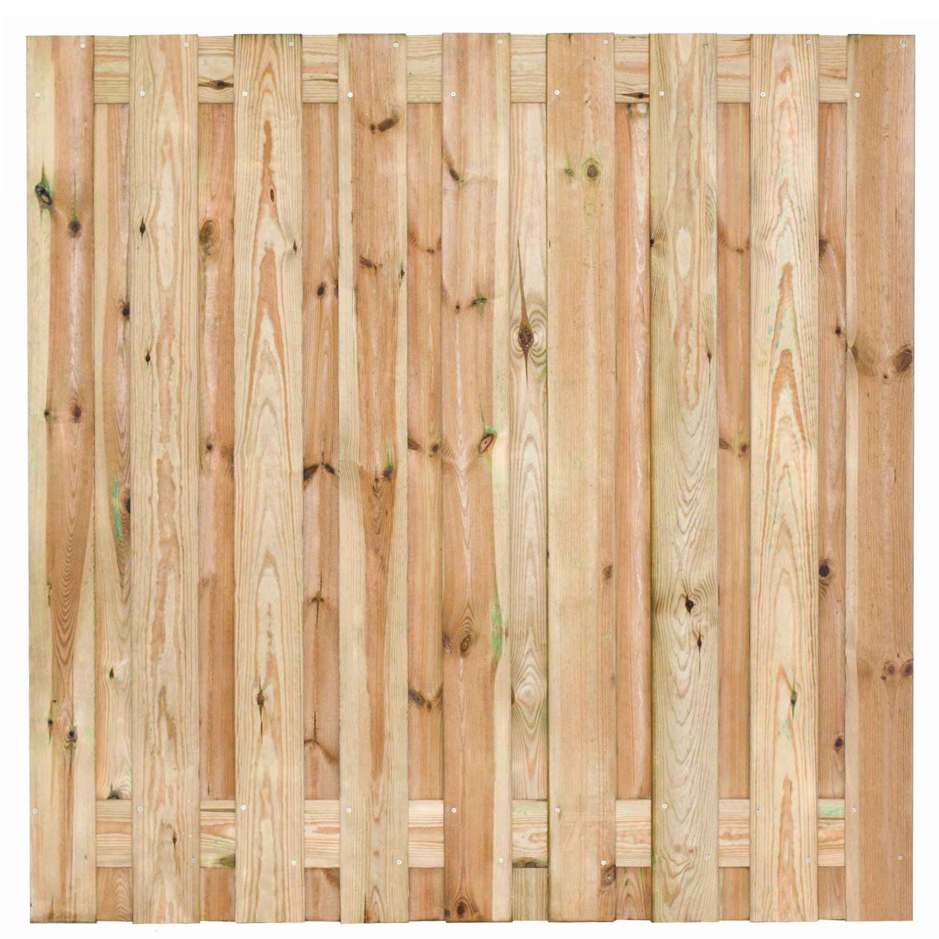 Tuinscherm grenen groen ge&iuml;mpregneerd 19-planks (17 +2) Vasse 180 x 180cm