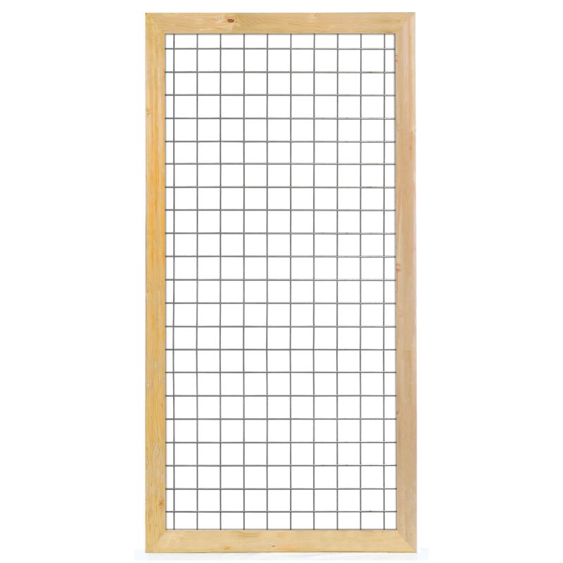 Gaaselement vuurverzinkt 90 x 180 cm met Grenen groen ge&iuml;mpregneerd kader 4,5 x 7,0  cm