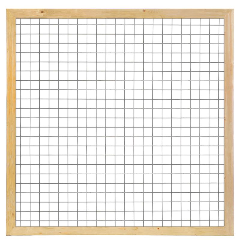 Gaaselement vuurverzinkt 180 x 180 cm met Grenen groen ge&iuml;mpregneerd kader 4,5 x 7,0  cm