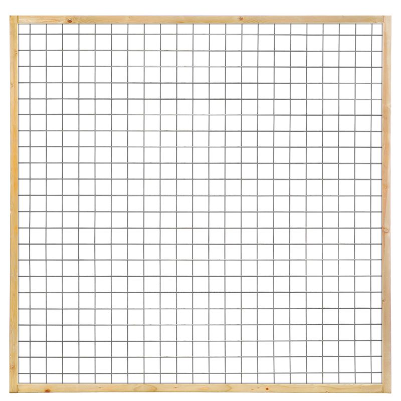 Gaaselement vuurverzinkt 180 x 180 cm met Grenen groen ge&iuml;mpregneerd kader 4,5 x 4,5  cm