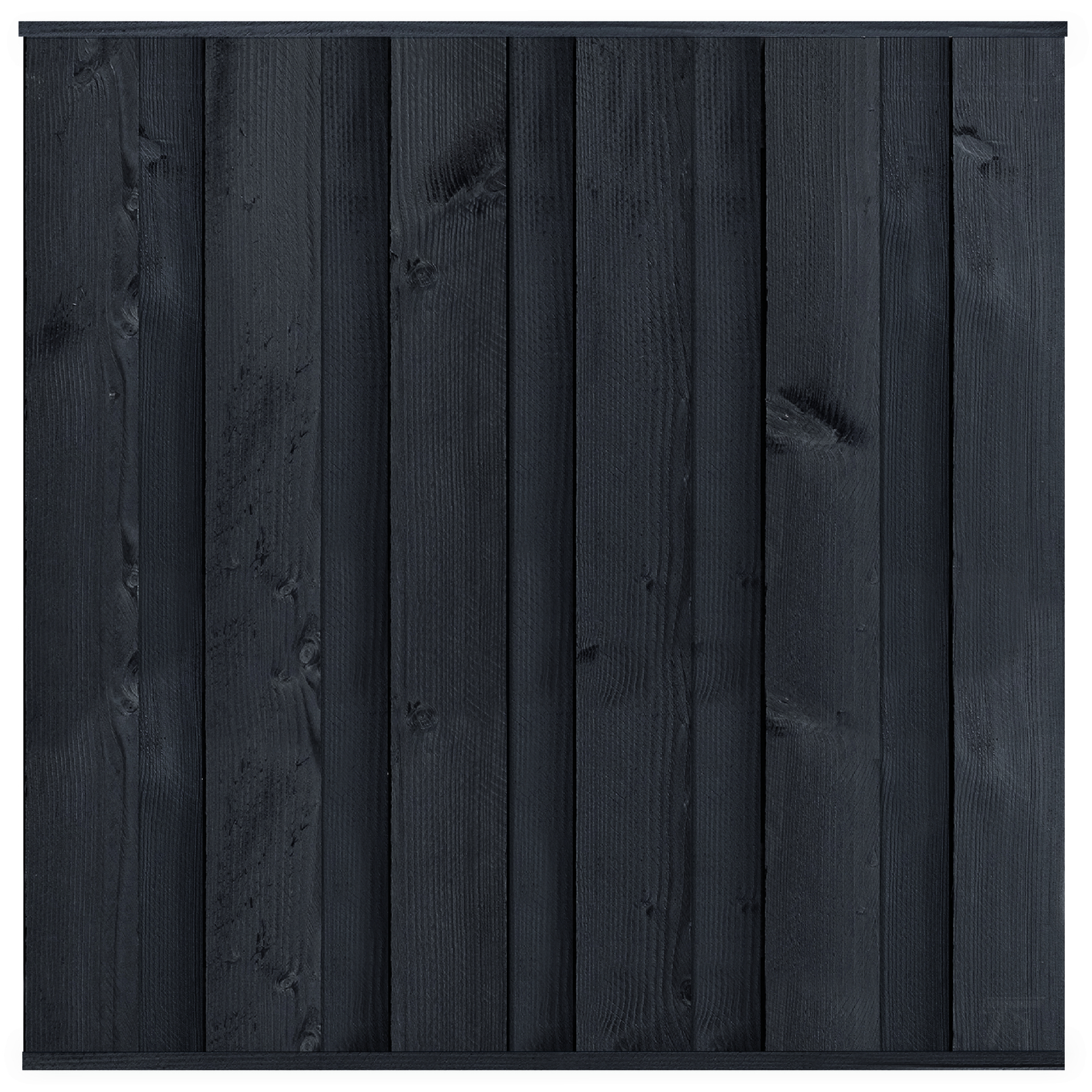 Tuinscherm Vuren zwart gespoten 11-planks (dicht scherm) Rosenheim 180 x 180 cm