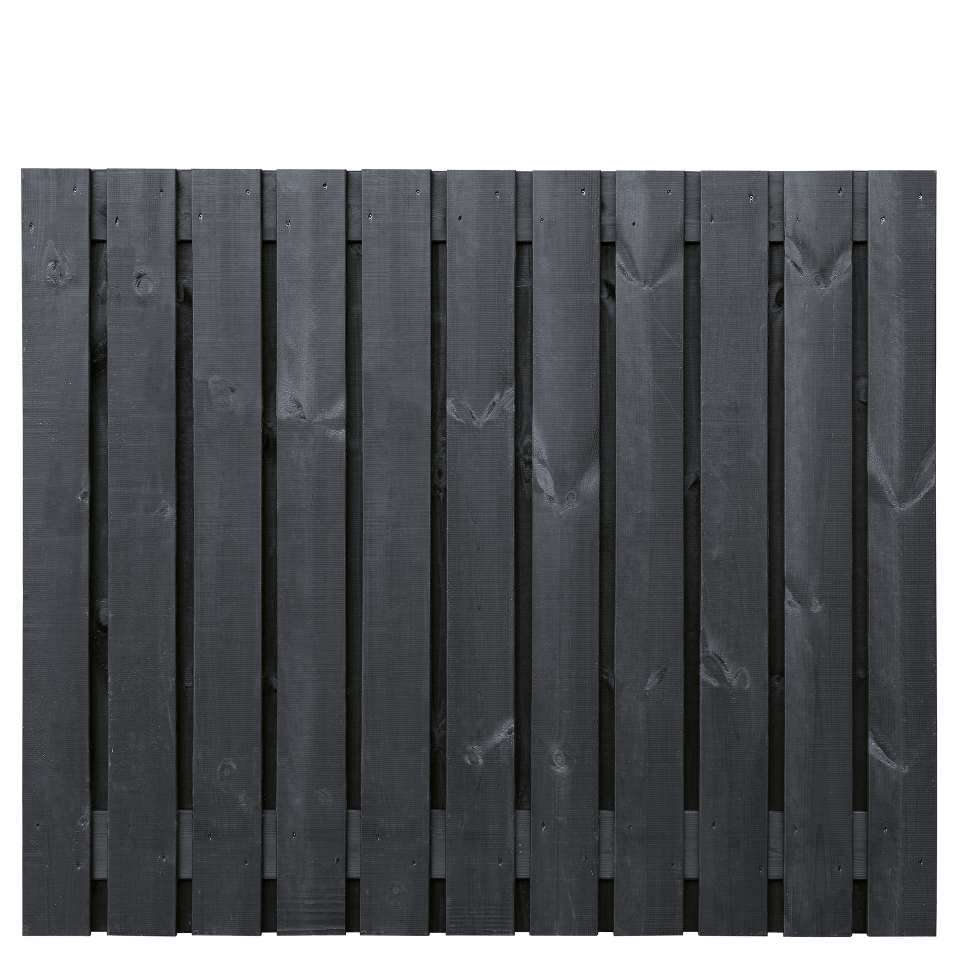 Tuinscherm Vuren zwart gespoten 23-planks (21 + 2) Dresden 150 x 180 cm