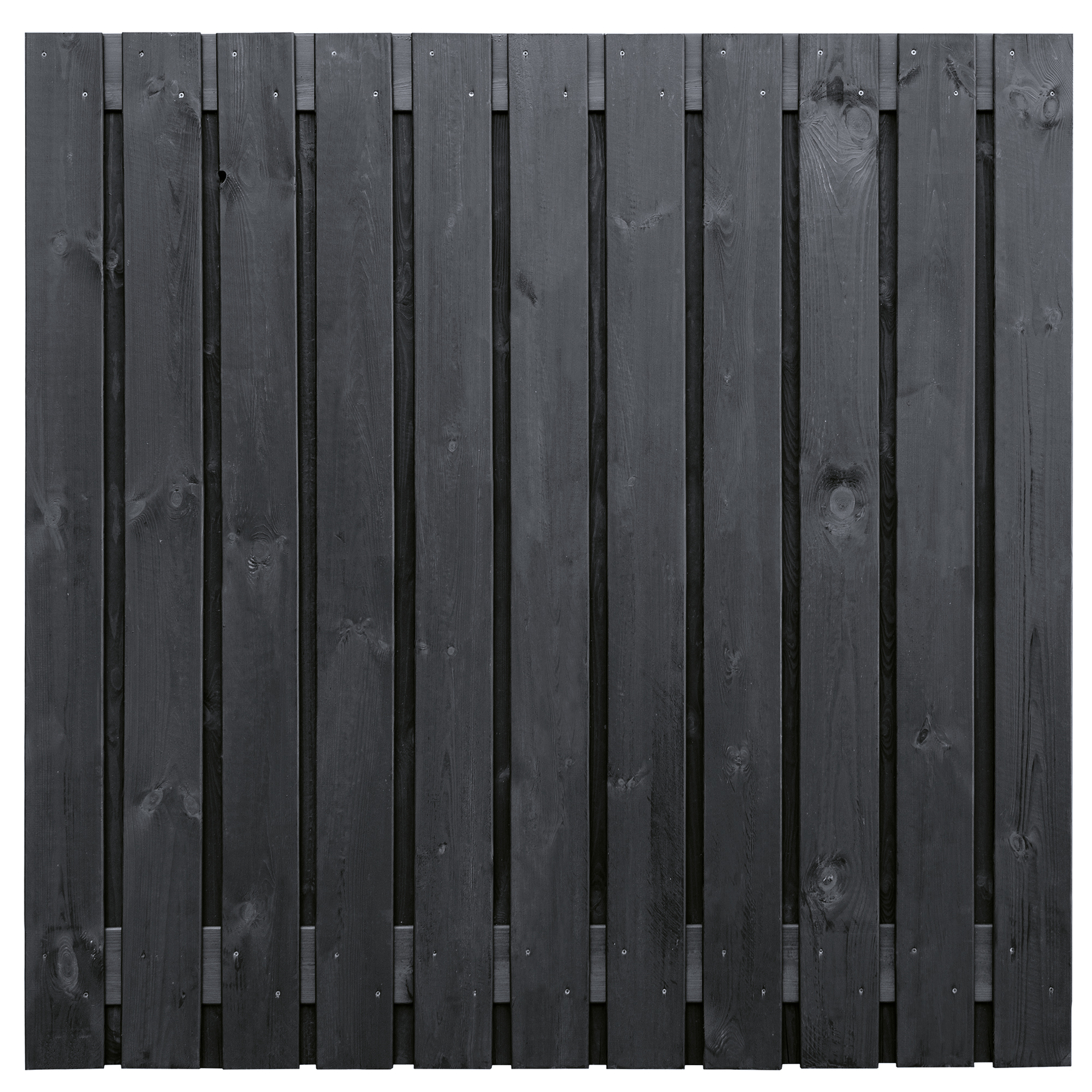 Tuinscherm Vuren zwart gespoten 23-planks (21 + 2) Dresden 180 x 180 cm