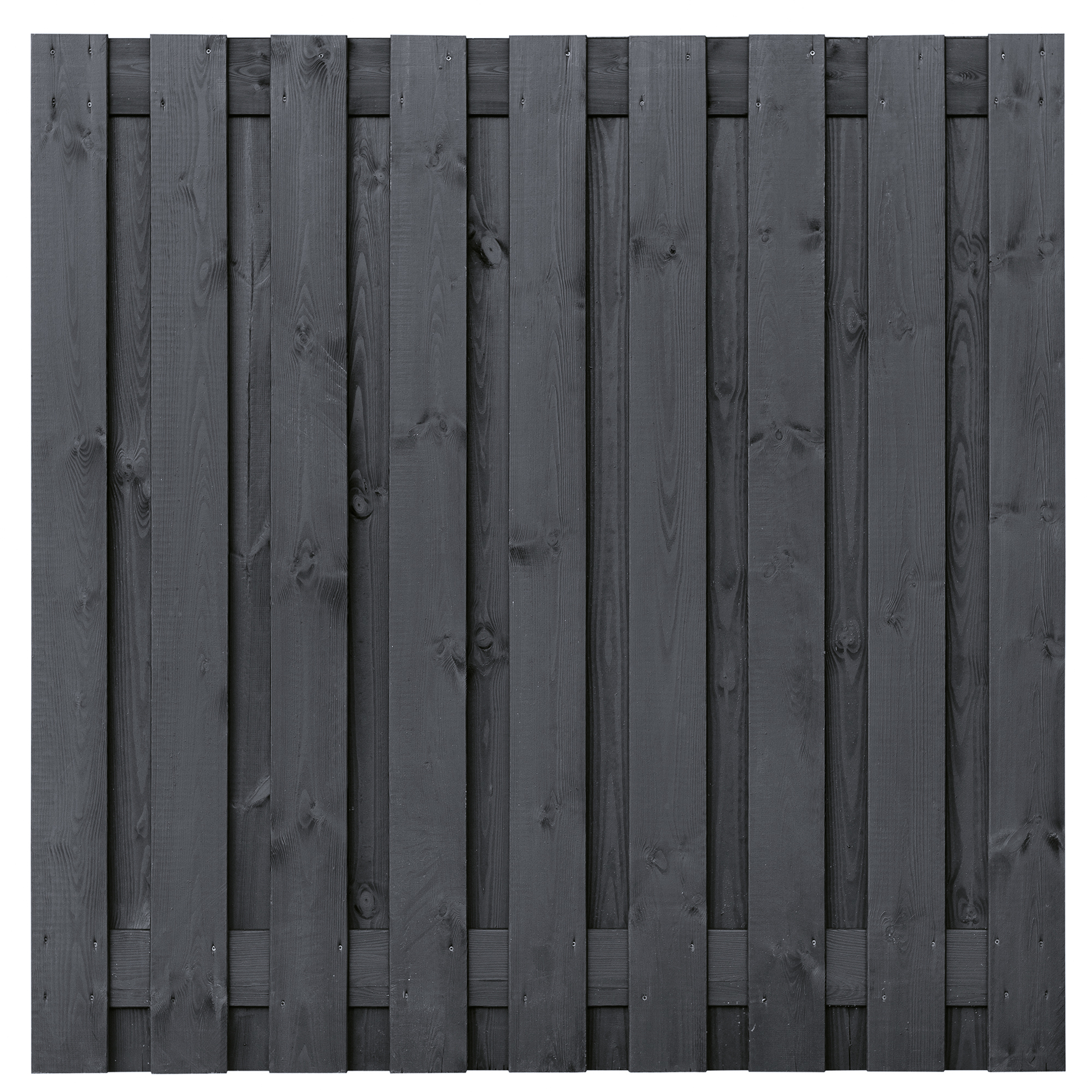 Tuinscherm Vuren zwart gespoten 19-planks (17 + 2) Koblenz 180 x 180 cm
