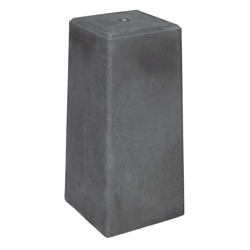 Betonpoer XL taps met afgeronde hoeken antraciet 23 x 23> 20 x 20 x 50 cm, M20