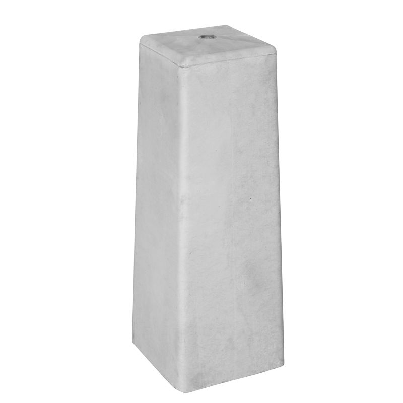 Betonpoer taps met afgeronde hoeken wit/grijs 18 x 18 > 15  x 15 x 50 cm, M16
