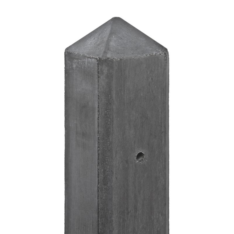 Betonpaal IJssel antraciet diamantkop 10 x 10 cm incl. toebehoren
