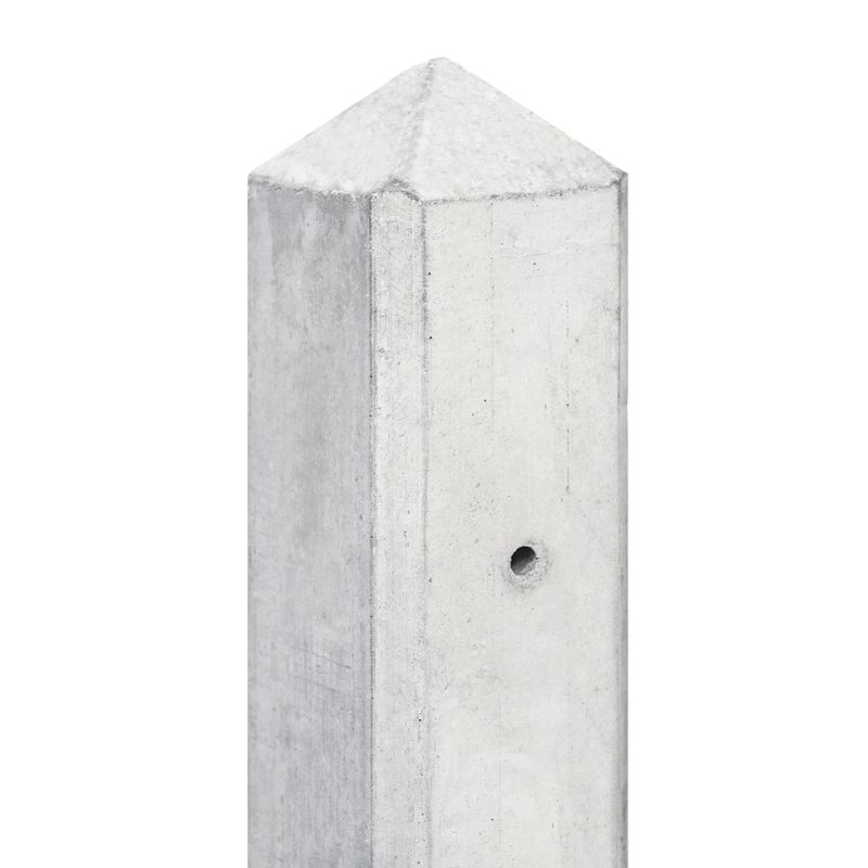 Betonpaal IJssel wit/grijs diamantkop 10 x 10 cm incl. toebehoren