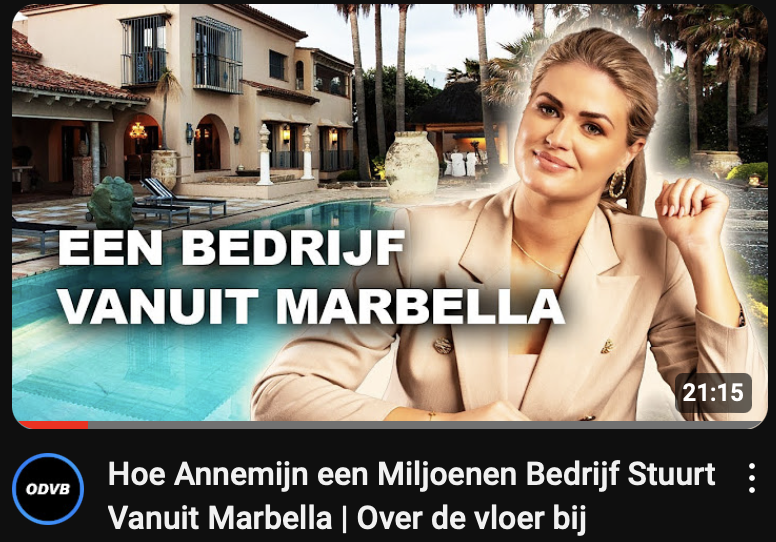 Annemijn Otten in de uitzending bij Over De Vloer Bij 