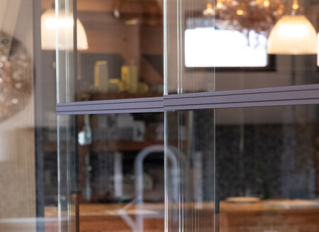 Steel-look roedes zwart Glasroede U-profiel L265cm verticaal