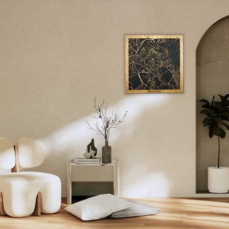 Wooden Citymap Wall Art Marrakesh 