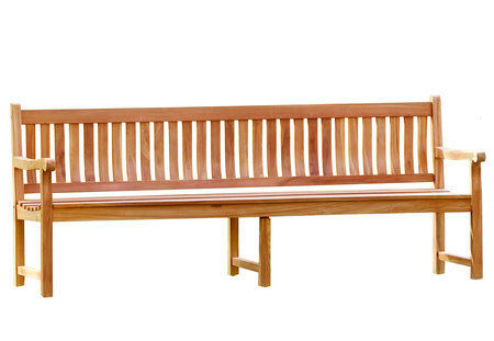 Teak Parkbank Bretagne 210 x 51 x 91 cm hardhout met extra poot in het midden