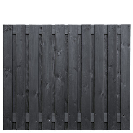 Tuinscherm vuren zwart gespoten 21-planks (19 + 2) Stuttgart 150 x 180 cm