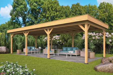 Overkapping Oslo L, type 5 - 980 x 430 cm - Blank Douglas