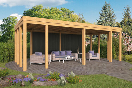 Overkapping Brammelo Douglas 750 x 355 cm - Zwart gespoten