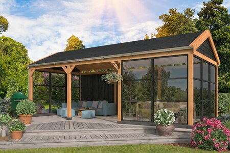 Overkapping Goteborg met zadeldak, type 2 - 813 x 399 cm - Red Class Wood 