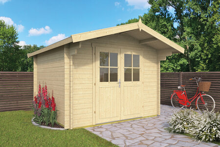 Blokhut Albacete 300 x 300 x 236 cm + Luifel 70 cm - Luxe Tuinhuis