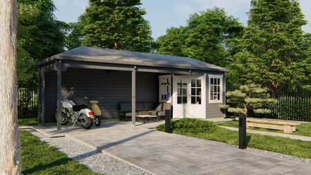 Blokhut Gretel 250 + 540 x 250 cm - Tuinhuis