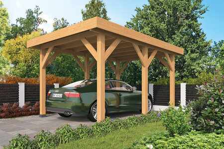 Carport Sloten Lariks Douglas Fijnbezaagd 350 x 500cm - Plat Dak