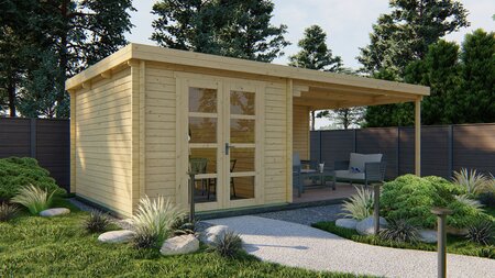 Blokhut Gunnar 725 x 400 x 236 cm - Tuinhuis