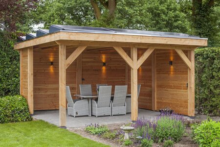 Overkapping Wezep Douglas 500 x 400 cm - Blanke wanden 