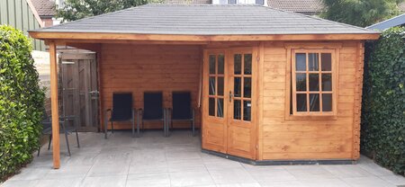 Blokhut Kennet 500 x 300 x 271 cm - Tuinhuis met overkapping 