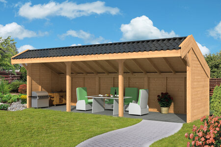 Kapschuur Boekelo Douglas 900 x 340 cm - Blanke wanden