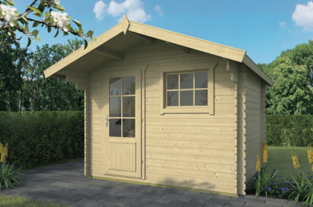 Blokhut Bjorn 300 x 260 x 245 cm + Luifel 80 cm - Tuinhuisje