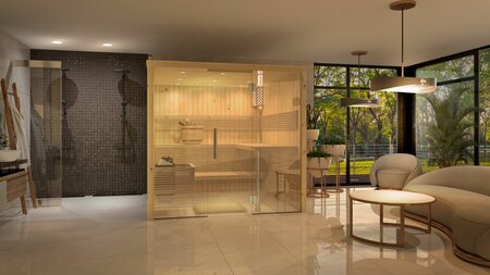 Binnensauna Panorama L – 213 x 215 x 201 cm