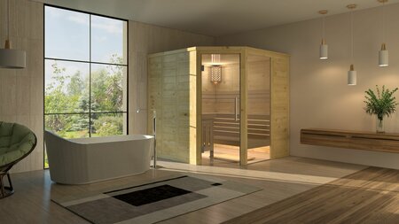 Binnensauna Alaska corner – 206 x 206 x 204 cm